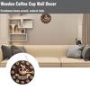 Frisch Gebrühter Schoko-Kaffee Dekorative Wanddekoration Runde Uhr Kreatives Holz-Kaffeetassen-Schild 2D Wanddekoration