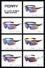 Ferry Sports Sunglasses with Mirrored Lenses, Full Set of 5 Replacement Lenses, Unisex, BlueBlack