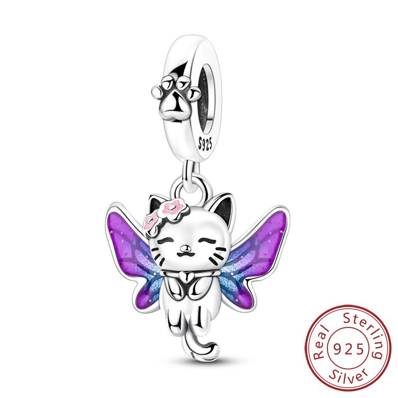 Original Charms Bead Copper Apple Skull Butterfly Flower Cat Starry Sky Charm Fit Bracelet Pendant Diy Jewelry Gift