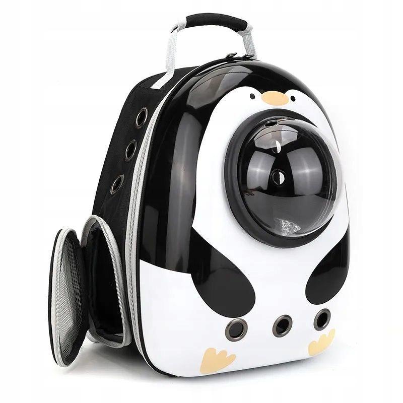 Mochila Para Transportar Animales Para Gatos Transportador Espacial Xl Pingüino Blanco