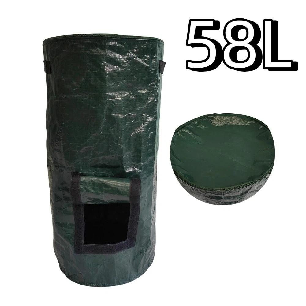 Sealed Compost Bin Bag Zippered Lid Refuse Composter Waste Collector Yard Garbage Bag  Grower