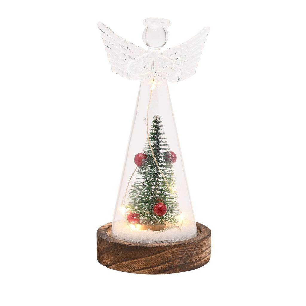 Glass Angels With Foliage And Berries - Large