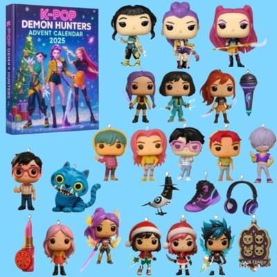 !#%#  SALE IN STOCK Countdown Calendars Kpop Demon Hunters Advent Calendar Model Doll Collection Desk Decoration Christmas Gifts
