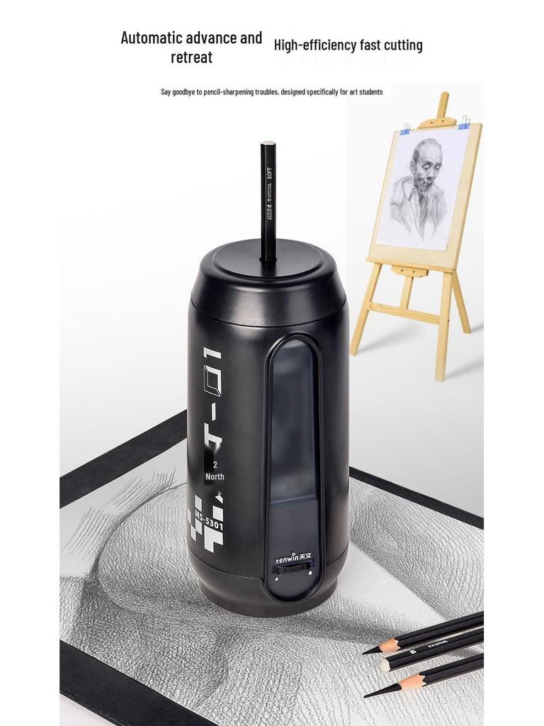 Tenwin MS5301 Adjustable Electric Pencil Sharpener for Charcoal and Sketching Pencils