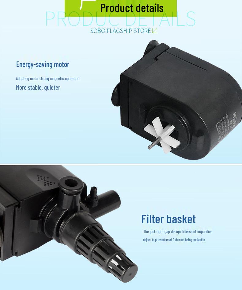 Songbao Silent Submersible Aquarium Pump: 3-in-1 Filter, Circulator, Oxygenator