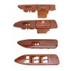 4pcs Window Switch Panel Set Front Rear Left Right for Land Cruiser J100 1998‑2007 Left Hand Drive Mahogany Color