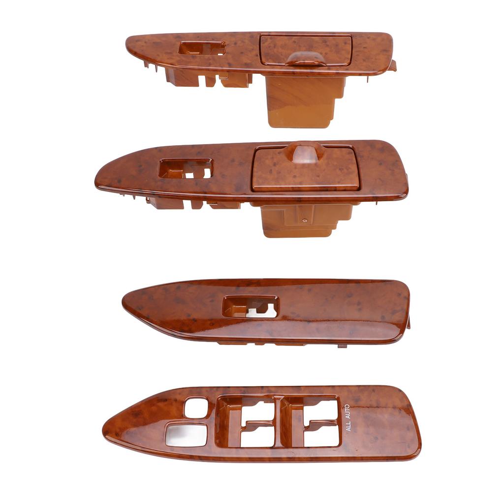 4pcs Window Switch Panel Set Front Rear Left Right for Land Cruiser J100 1998‑2007 Left Hand Drive Mahogany Color