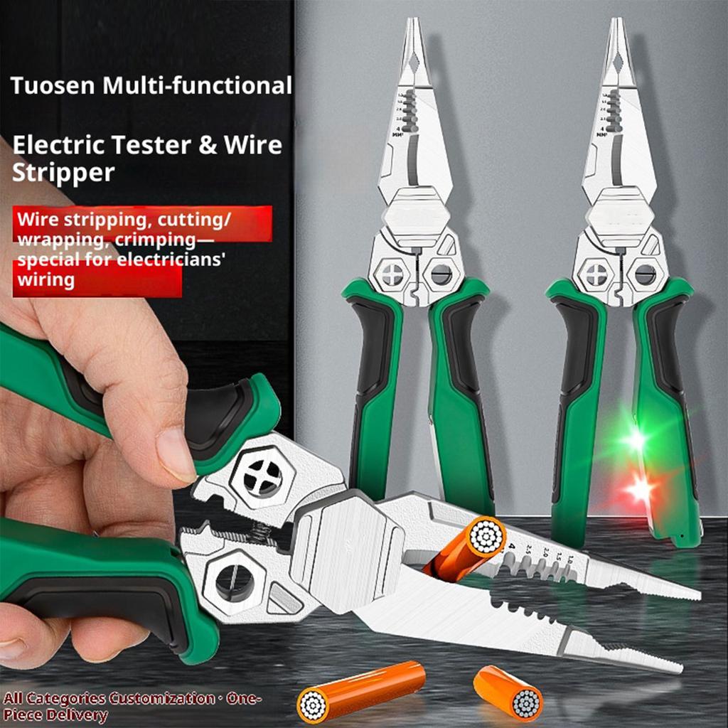 Comprehensive Electrician Pliers With Wire Stripper Voltages Detectors And Sturdy Cutting Blade Electrical Wire Stripper