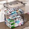 Large Multi-Layer Transparent Family Medicine Box and First Aid Kit