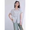VICTORIA&VERA Women's Striped Short Sleeve Commuter Shirt
