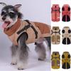 Winter Dog Jacket, Thick Warm Cotton Padded Puppy Coat with Open Back Design, Cold Weather Outdoor Dog Walking Clothes