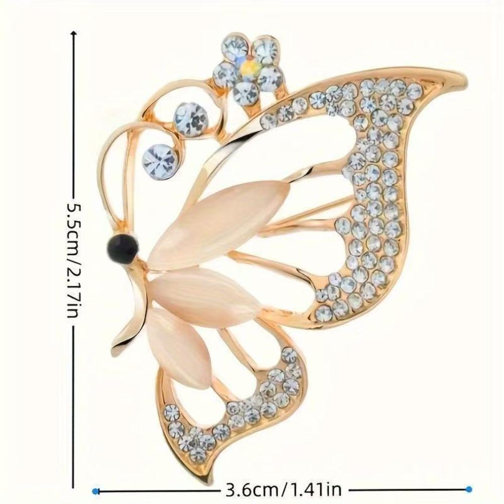 Diamond Butterfly Versatile Simple Brooch Flower Anti-light Pin Clothing Accessories Corsage