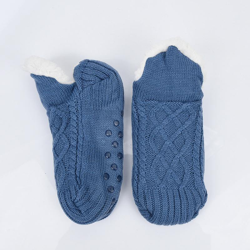 Șosete Papuci pentru Femei Bărbați Șosetă Caldă care Menține Căldura Anti Alunecare Tricotată Căptușită Groasă Confortabilă de Iarnă Pufoasă Papuci de Pat Potriviți pentru Interior Acasă Casă Podea