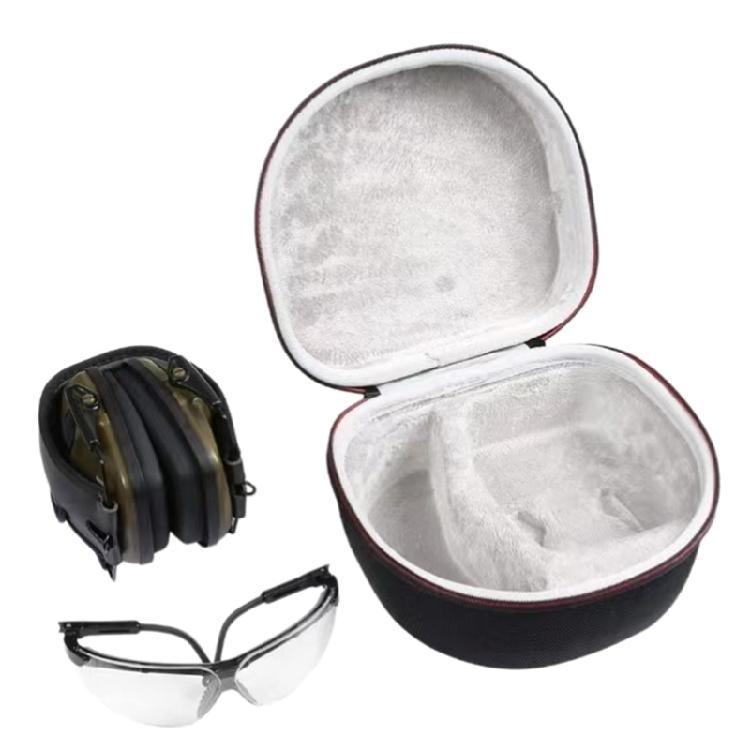 Hard Case for Leight Earmuff Glasses Double Zipper Storage Case Organizers Box Shockproof Scratchproof Carry Bag