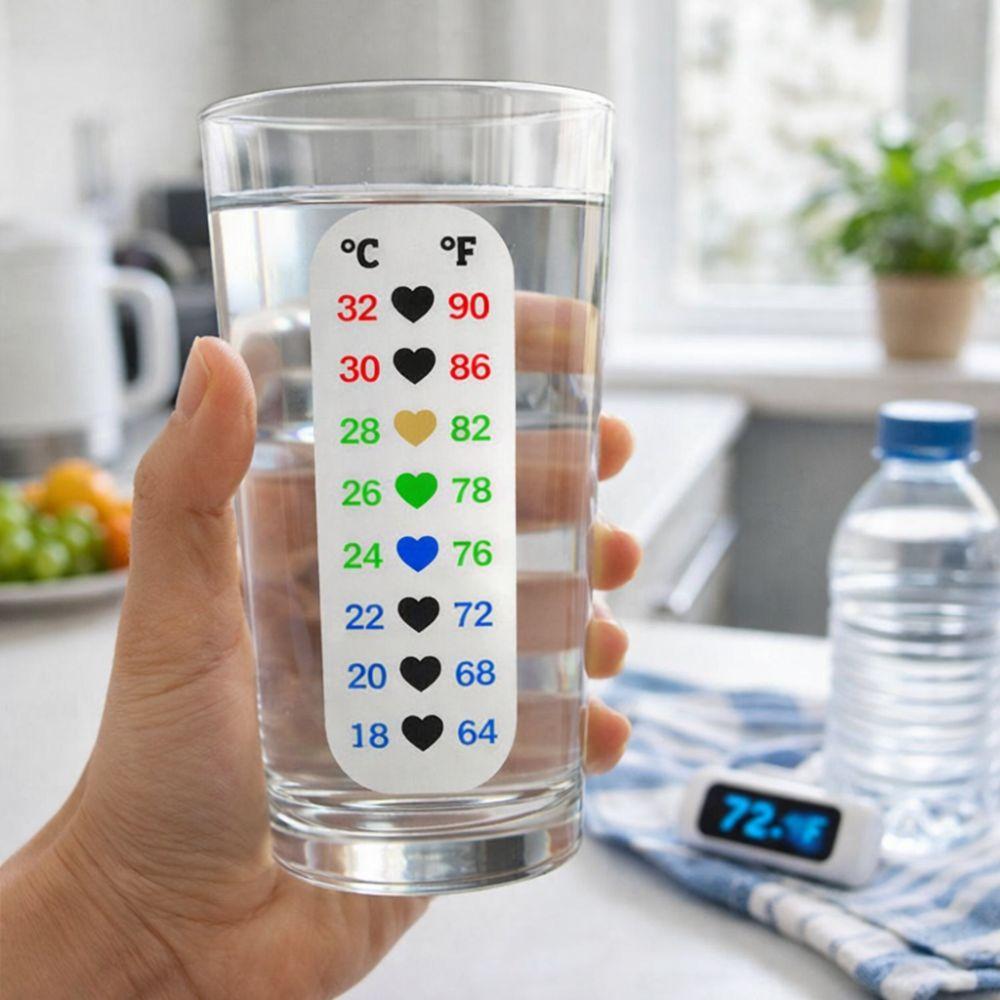 Sofortablesbares Fermentierglas Thermometer Aufkleber Herz 18-32 ℃ Farbwechsel Thermometer PET Wasserdicht Verfärbungs Thermometer
