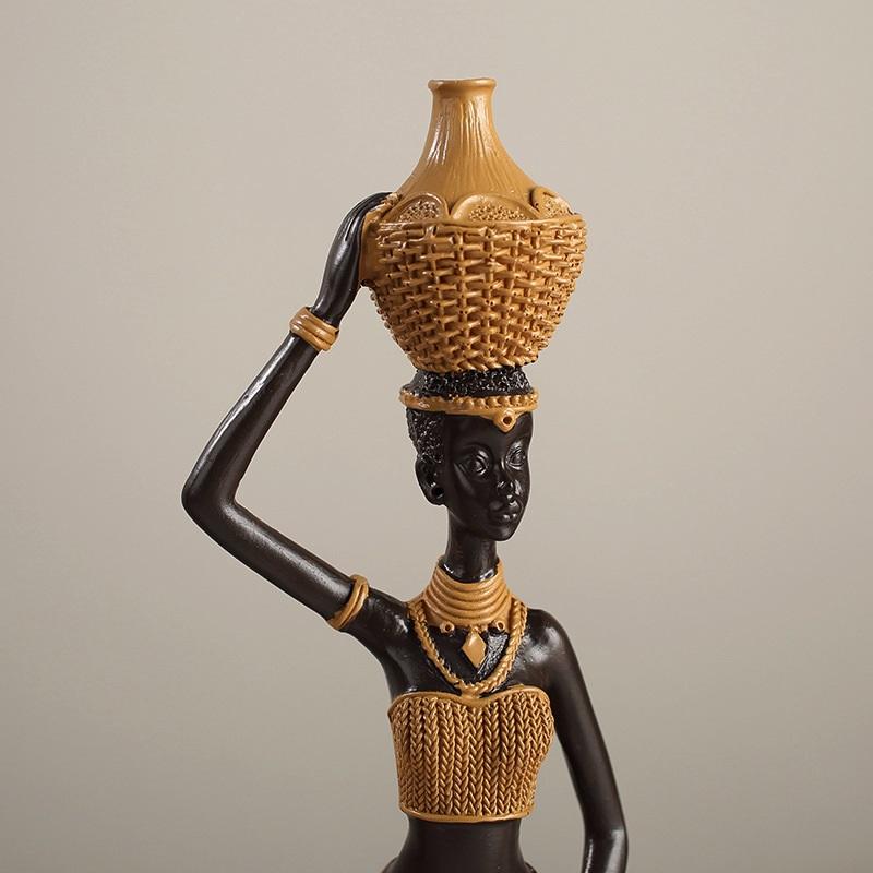 Retro African Girl Home Ethnic Craft Resin Ornaments Creative Gifts Living Room Study Character Decorations