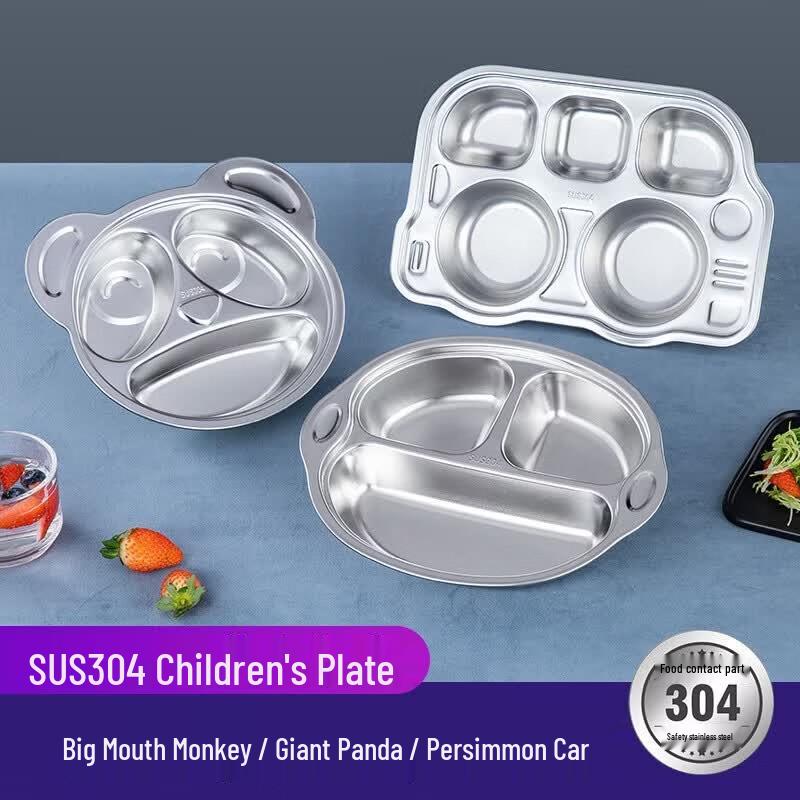 

Fouo 304 Stainless Steel Kids Cartoon Divided Plate
