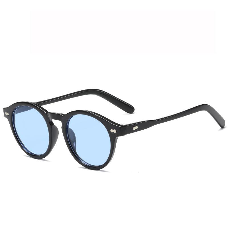 New fashionable retro rice nail round frame sunglasses, personalized street shot men's and women's sunglasses trendy sunglasses