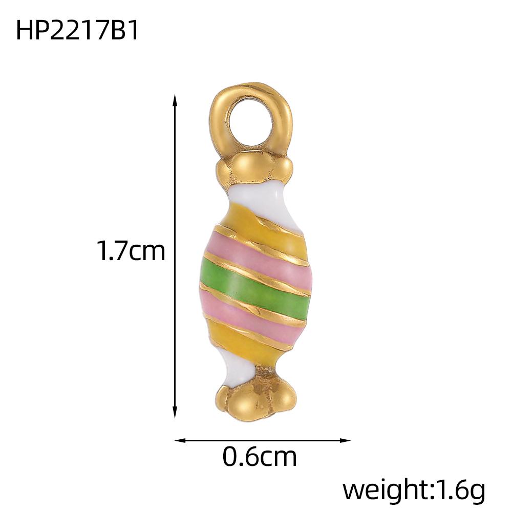 CARLIDANA Personalized Flower Stainless Steel Rabbit Pendant Strawberry Gold Plated Charm ice cream Enamel DIY Accessories