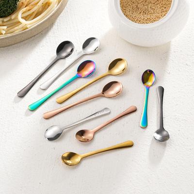 6 Stück Mini-Löffel-Set Mini-Edelstahllöffel für Salz-Gewürzgläser Tragbarer Gewürzlöffel für Pulvergewürze Zucker Kaffee