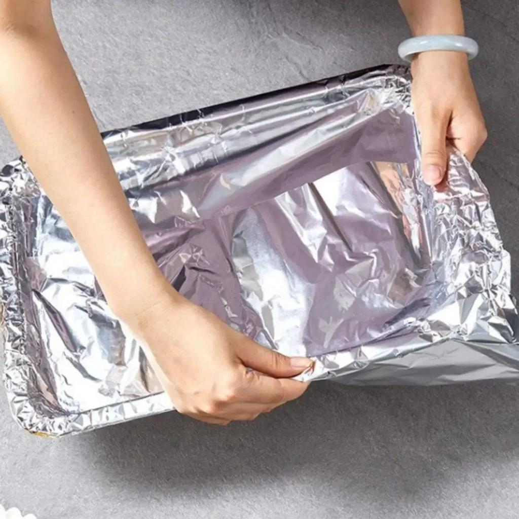 1PC Tin Foil Paper Roll -Oil Resistant Non Stick Tin Foil Paper Roll Suitable for Barbecue Baking Air Fryer Kitchen Restaurant