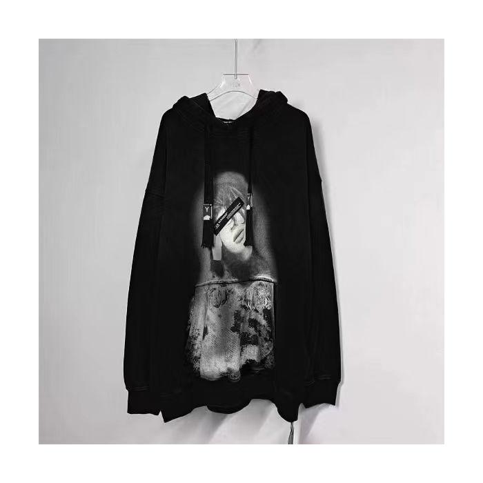 Осень и зима Большие размеры Женская ретро-толстовка с капюшоном Ленивый ветер с длинными рукавами 3XL чёрный 5214₽