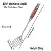 304 Stainless Steel & Wooden Handle Cookware Set: Spatula, Soup Ladle, Wok Spatula, Slotted Spoon, Iron Spatula for Stir-Fry & Frying Pan