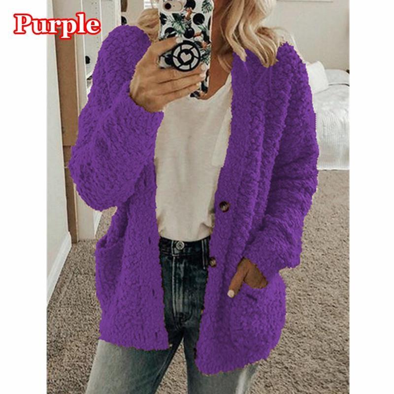 Frauen Herbst Winter Plüsch Sweatshirt Mode Lässig Plüsch Strickjacke Damen Lose Pullover Tops Plus Größe