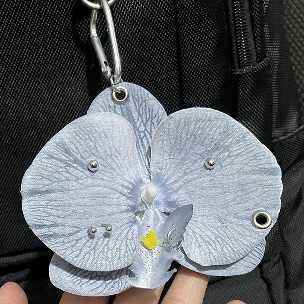 Dekorace na batoh Klíčenka s orchidejí Phalaenopsis Dárky Simulace Květinový přívěsek Taška
