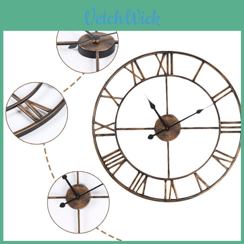 Distinctive Antique Rust Wall Clock With Silent Movement 40cm Diameter Metal Clocks