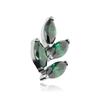 Titanium Leaf Nut With Green Zircons - Silver - Tna-091 1.2 Mm