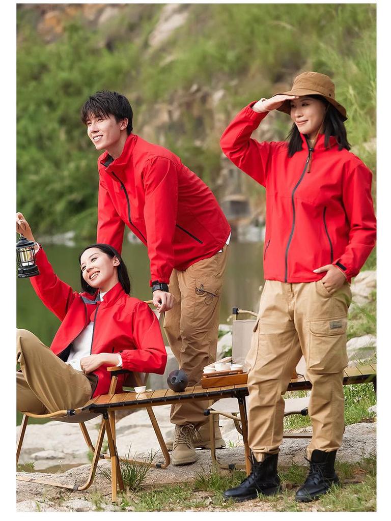 Unisex Waterproof Windproof Stand Collar Jacket - Business Casual, Spring/Fall Wear