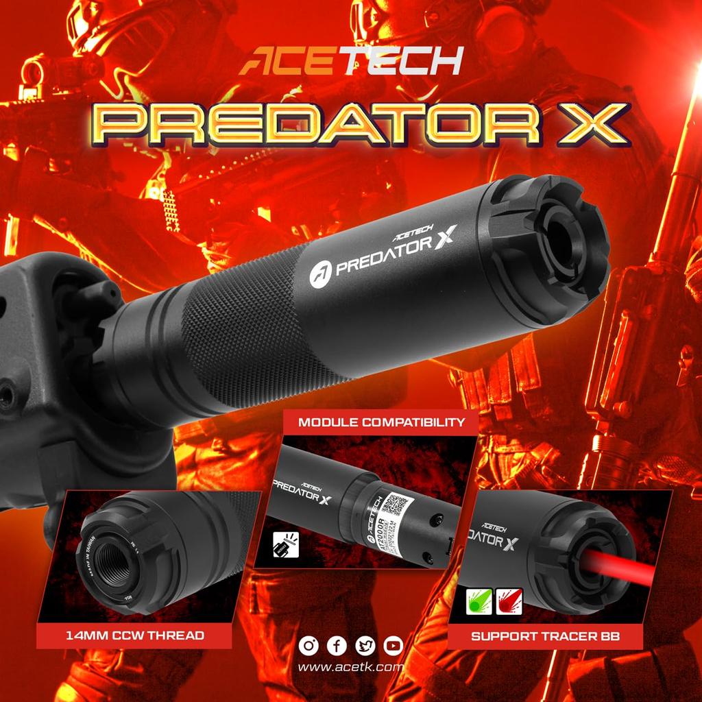 ACETECH 14mm CCW Negative Thread LED Light Effect for Predator X