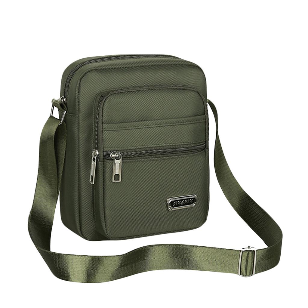 

Четырехслойная водонепроницаемая сумка-мессенджер на одно плечо с застежкой-молнией, деловая сумка-бумажник армия зеленый