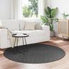 Area Rugs Round PALMERAS Anthracite Ø 120 Cm Polyester