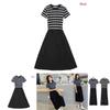 Premium Quality Women Summer Dress Casual Stripe Tank Short Sleeve Long Dress For Versatile Summer Style
