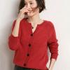 Women's Thickened Cashmere Sweater: Double-Strand Loose Short Knit, Round Neck, Warm Base Layer, Regular Shoulder.