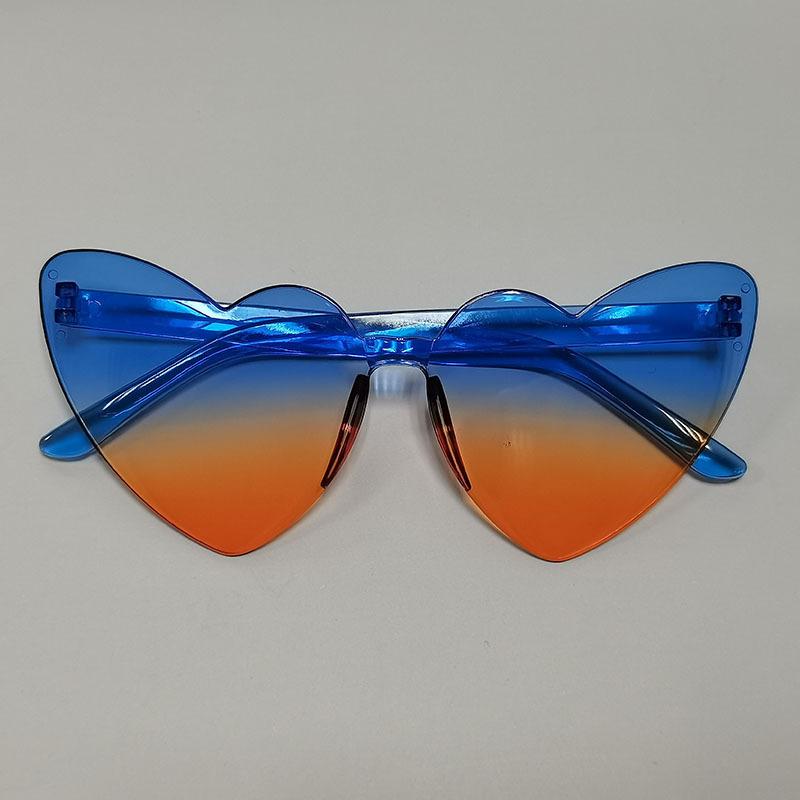Thin peach heart sunglasses love sunglasses jelly color rimless heart type one-piece glasses candy color eyes