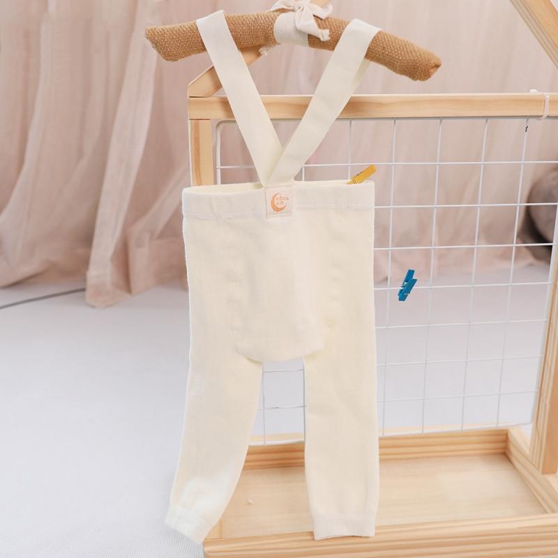 

Toddler Leggings Knitted Combed Cotton Suspenders Pantyhose Baby Nine Pants Stretchy Tights Pants Breathable Stockings S