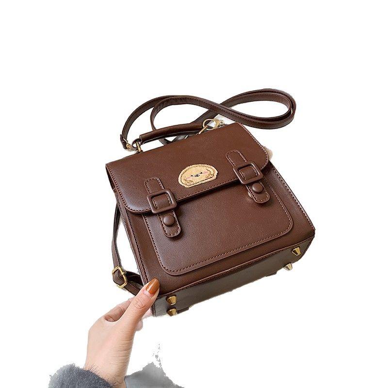 Maillard retro plaid travel small backpack women's high-end messenger bag versatile commuter backpack