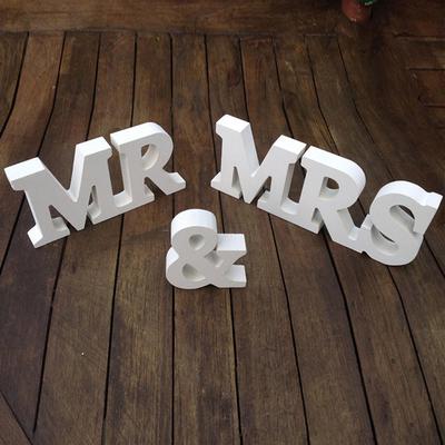 MR &  Wooden Letters Wedding Decoration Present Props Table Adornment