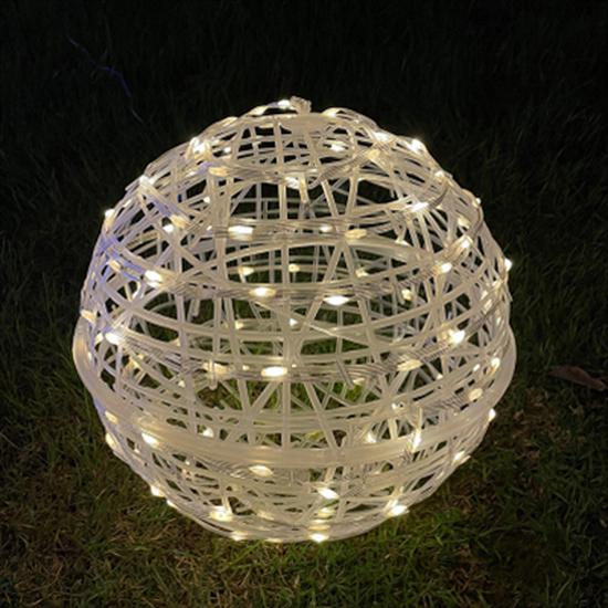 Waterproof Solar Rattan Ball String Lights for Outdoor Trees and Courtyard Decoration