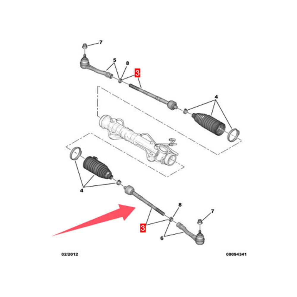 2PCS Inner Tie Rod End For Peugeot 3008 308S 408 Citroen C4 DS 4 Aeolus 2008-2015 1.6T 1.8L 2.0L 3812G2 Ball Joint Accessories