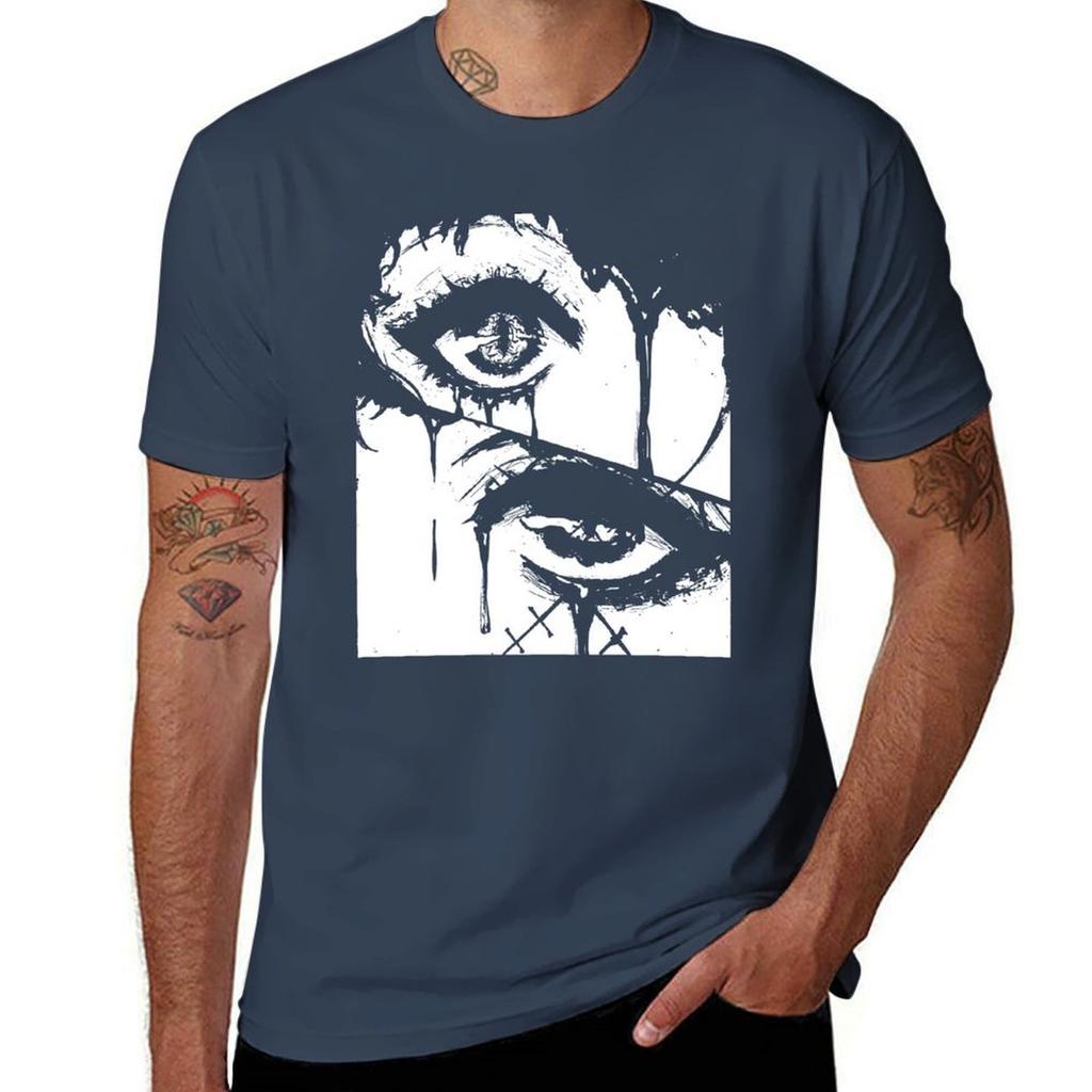 Anime Goth Girl Eyes Tshirt Urban Casual Loose Fit Tee