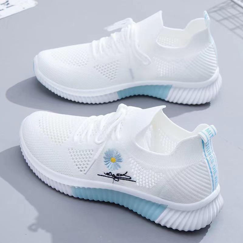 Women's Summer 2025 Breathable White Mesh Sneakers - Versatile Casual Shoes