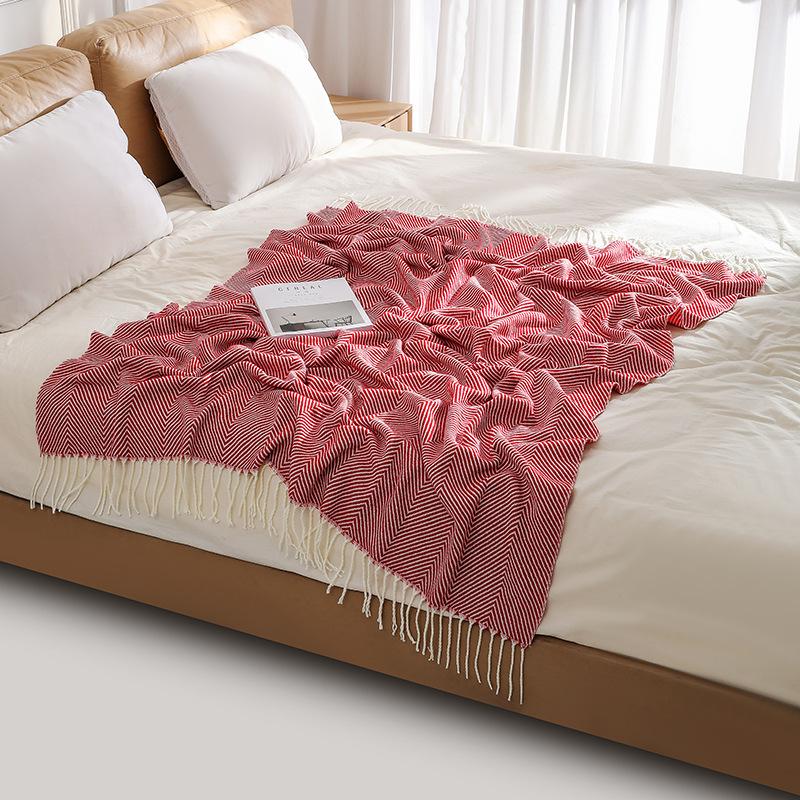 Coperta Multiuso Divano Estiva Fresca Coperta per Condizionatore Morbida Coperta Tessuta per Divano Asciugamano per Fondo Letto Sciarpa Coperta per Riposo in Ufficio