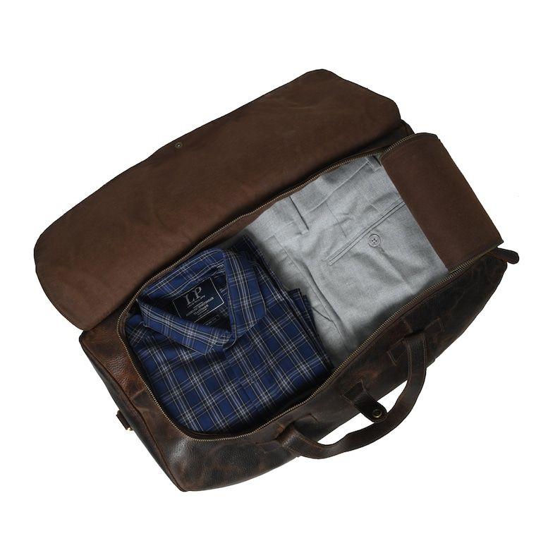 Personalized Full Grain Leather Duffle Bag: Burgundy Monogrammed Weekender