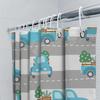 Modern Blue Truck Print Shower Curtain Waterproof Bath Room Decor Home Decoration Set 3D Printed Bathroom Curtains For Kids Boy