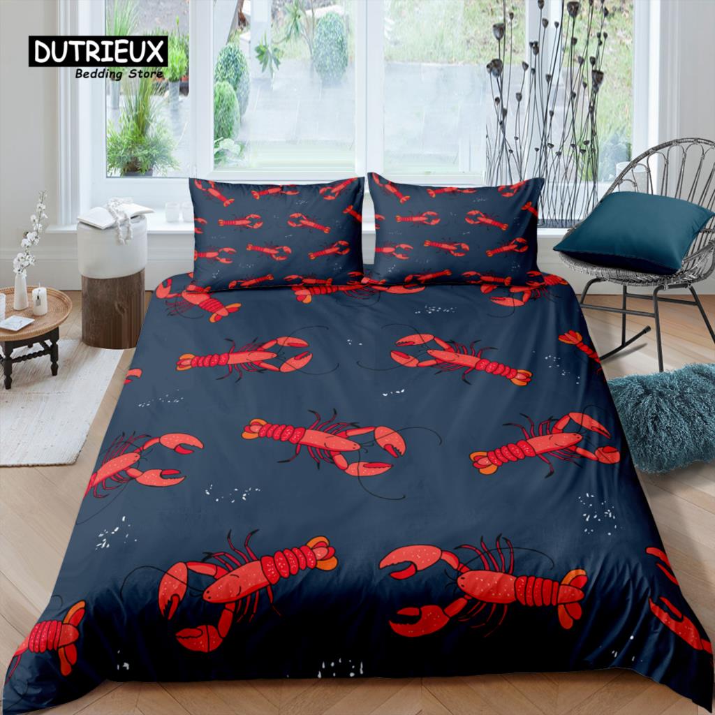 

Comforter Home Living Luxury 3D Crawfish Print Bedding Set Anchor Queen And King Eu/Us/Au Size Polyester Bedding Comforter (quilt)-EU Single(135*200cm)3pcs