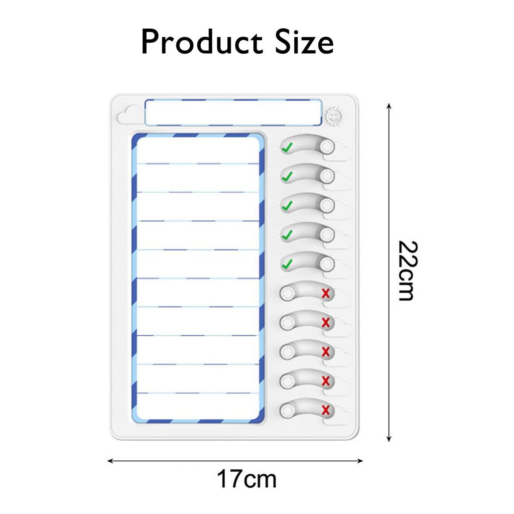 Axroad Mall Magnetic Refrigerator Task Board Set of 2, Kids Daily Planner with Sliding Buttons, Includes Marker, Reusable, 17x22 cm, White